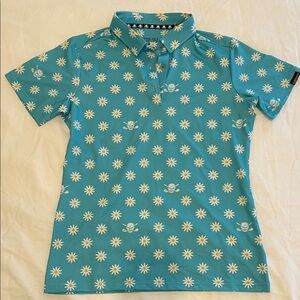 Tattoo Golf Daisy Print Polo Shirt